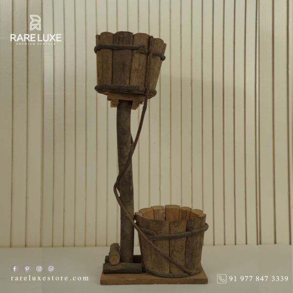 Wooden Pot Showpiece Stand – Rustic Elegance for Displaying Décor