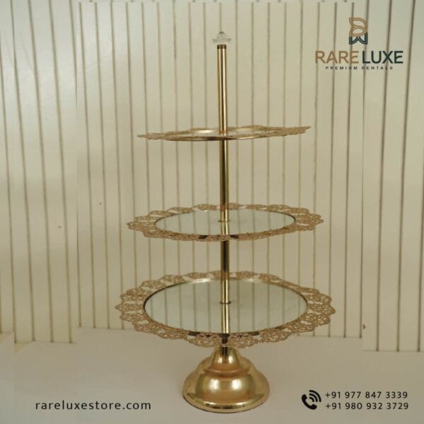 Golden Three-Tier Cupcake Stand/Dessert Stand