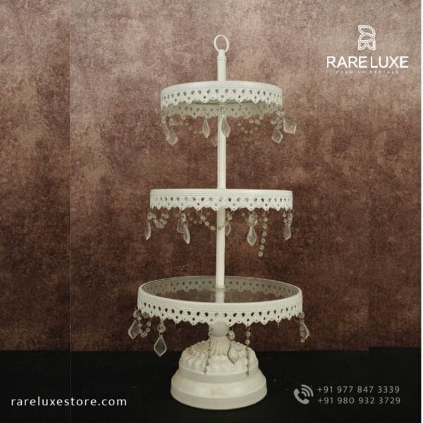 Three-Tiered Cake and Cupcake Holder (White)